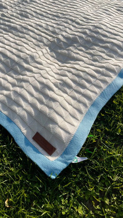 Border Squareview Cotton Throw Blanket