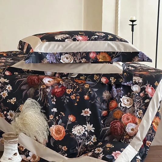 Botanical Bliss Egyptian Cotton Duvet Cover Set - Fluffyslip