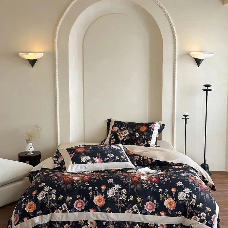 Botanical Bliss Egyptian Cotton Duvet Cover Set - Fluffyslip