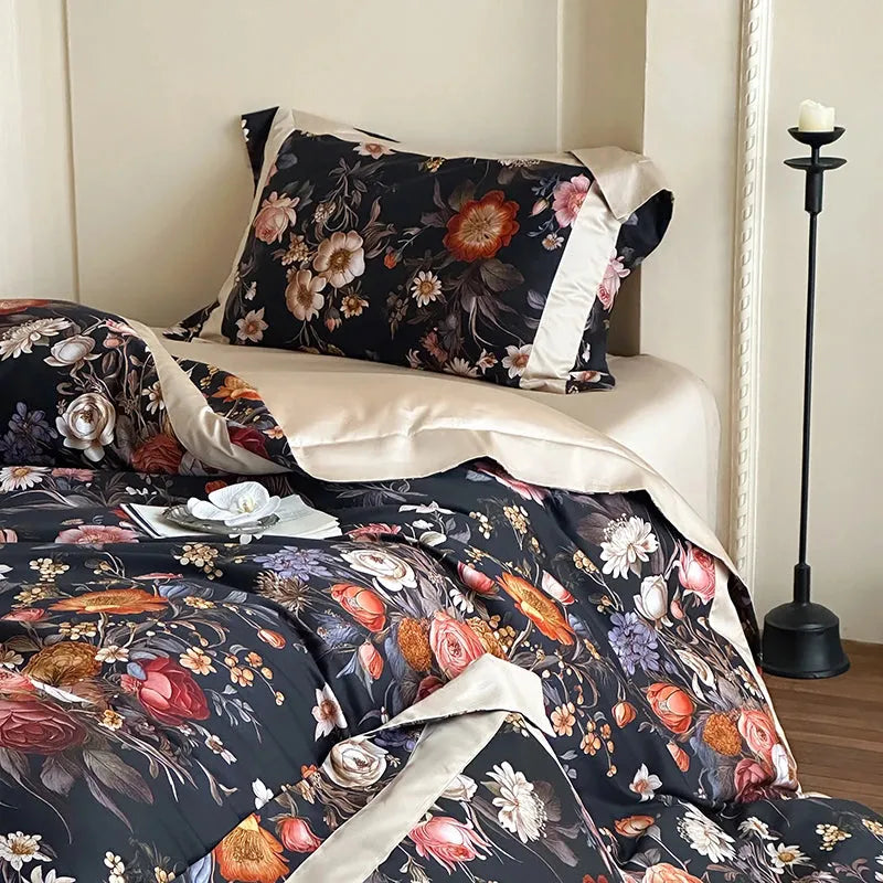 Botanical Bliss Egyptian Cotton Duvet Cover Set - Fluffyslip