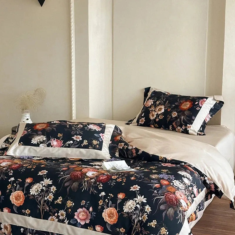 Botanical Bliss Egyptian Cotton Duvet Cover Set - Fluffyslip