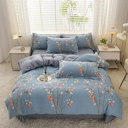 Botanical Duvet Cover Set in contemporary bedroom - Fluffyslip