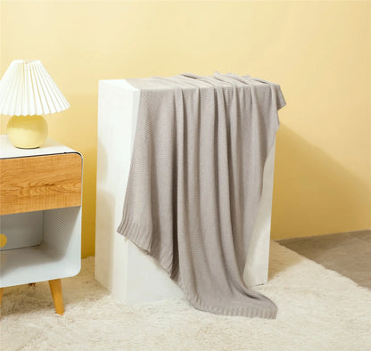 Breathable Knitted Bamboo Throw Blanket