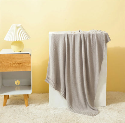 Breathable Knitted Bamboo Throw Blanket