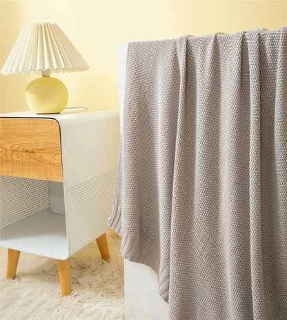 Breathable Knitted Bamboo Throw Blanket