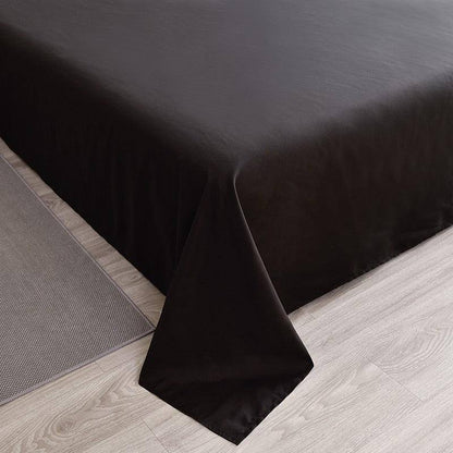 black Soft Breathable Brushed Microfiber Duvet Cover Set flat sheet- Fluffyslip