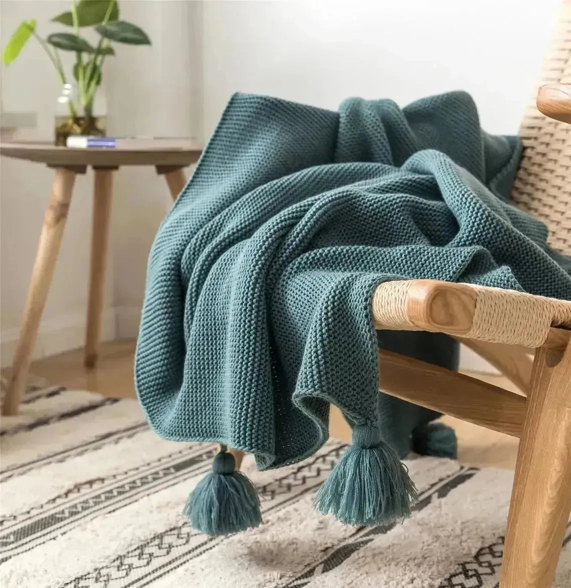 Bright Loom Tassel Pompom Throw Blanket - Fluffyslip