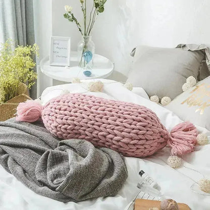 Candy Shape Chunky Knit Throw Pillow - Fluffyslip