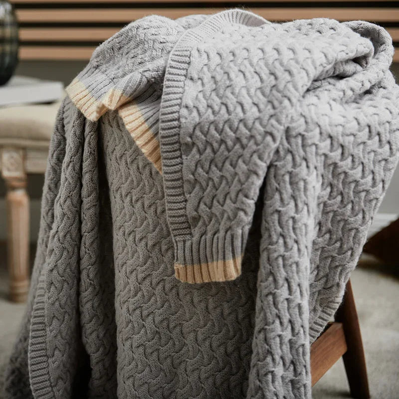 Color Crest Crochet Throw Blanket