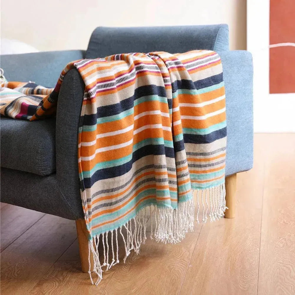 Colorful Striped Throw blanket - Fluffyslip