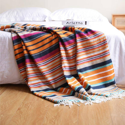 Colorful Striped Throw blanket - Fluffyslip