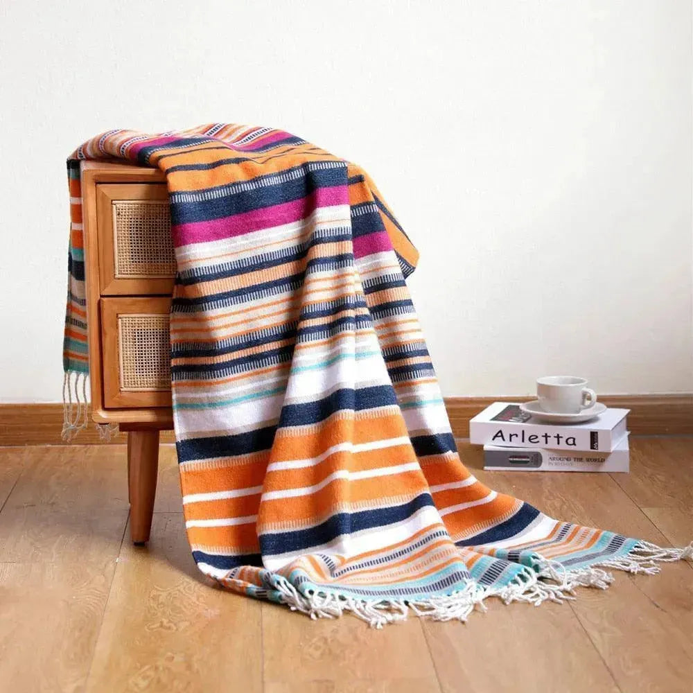 Colorful Striped Throw blanket - Fluffyslip