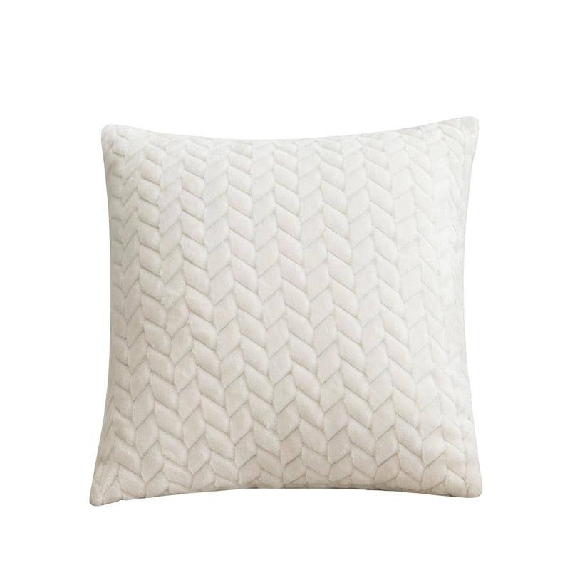 MACT Corduroy Soft Decorative Square Throw Pillow Cover Solid Color Pillowcase for Patio Sofa Modern Leaves Cushion Case 45x45cm - Fluffyslip