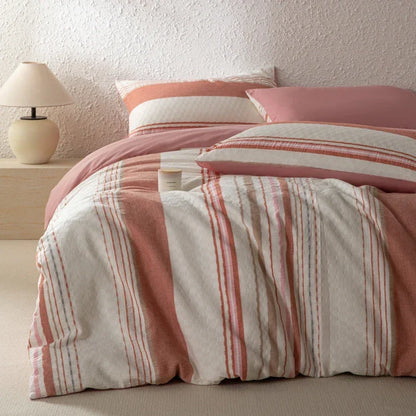 Cotton Cadence Vertical Stripes Duvet Cover Set