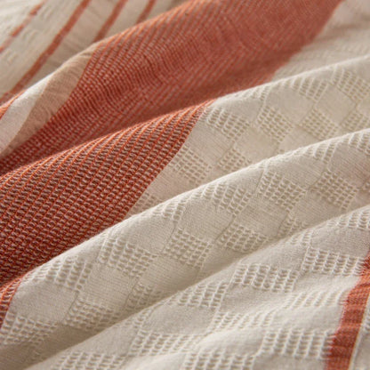 Cotton Cadence Vertical Stripes Duvet Cover Set