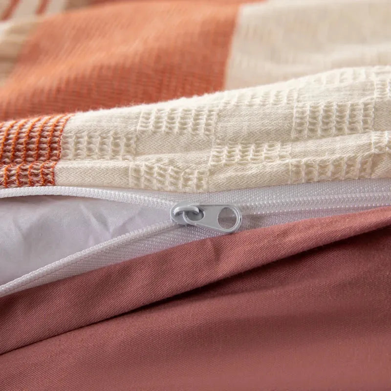 Cotton Cadence Vertical Stripes Duvet Cover Set