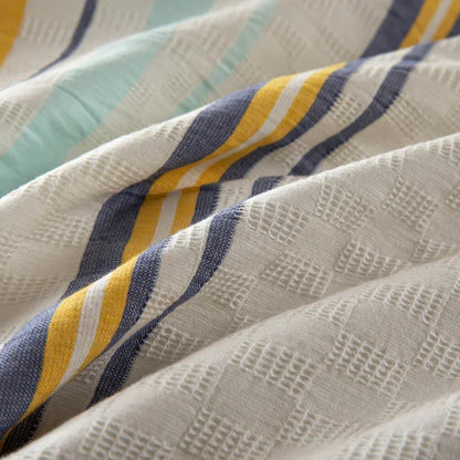 Cotton Cadence Vertical Stripes Duvet Cover Set