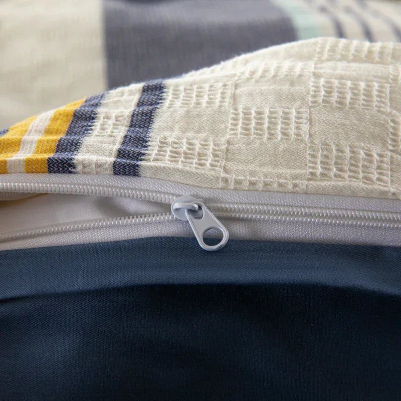 Cotton Cadence Vertical Stripes Duvet Cover Set