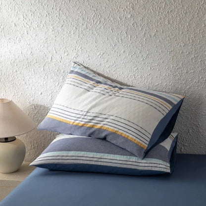 Cotton Cadence Vertical Stripes Duvet Cover Set