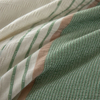 Cotton Cadence Vertical Stripes Duvet Cover Set