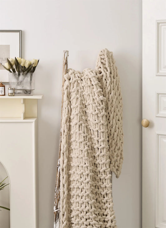 Cozy Chenille Woven Throw Blanket