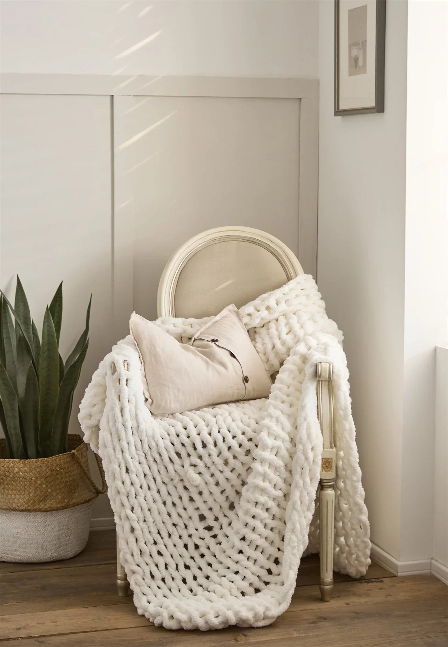 Cozy Chenille Woven Throw Blanket