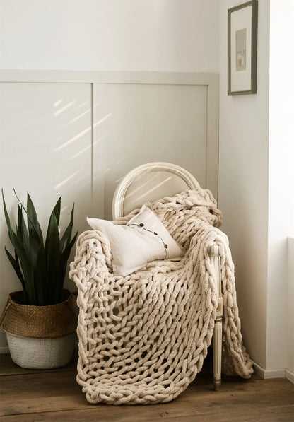 Cozy Chenille Woven Throw Blanket