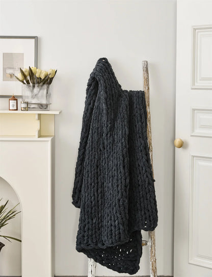Cozy Chenille Woven Throw Blanket