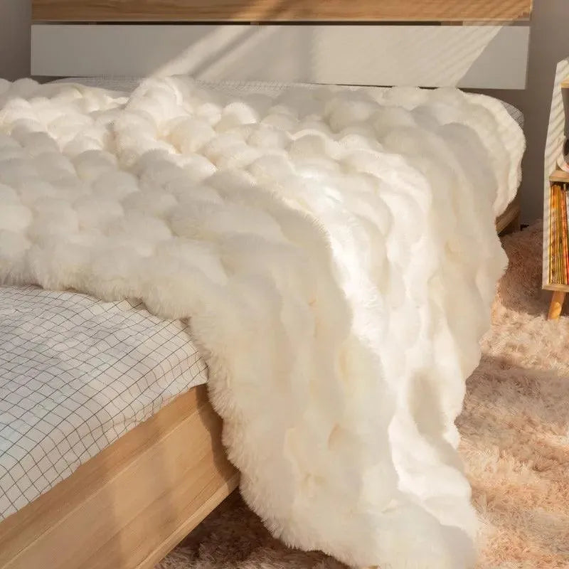 Cozy Cuddle Faux Rabbit Fur Throw Blanket - Fluffyslip