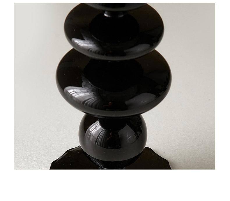 black Retro Glass Candle holders Creative Home Decor Wedding Party Dinner Candlelight Decoration Living Room dining table center - Fluffyslip