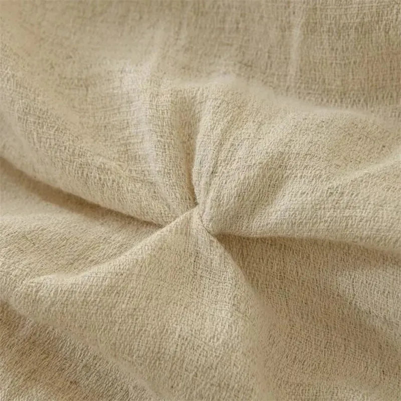 Earthly Elegance Pleated Cotton-Linen Duvet Cover Set - Fluffyslip