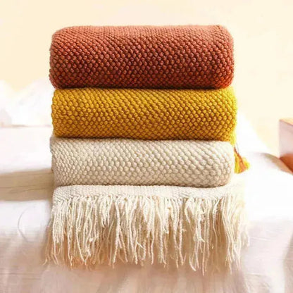 Embossed Knitted Throw Blanket - Fluffyslip