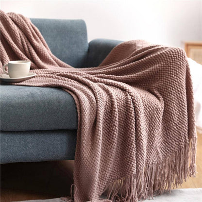 Embossed Knitted Throw Blanket - Fluffyslip