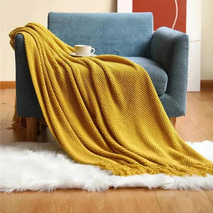 Embossed Knitted Throw Blanket - Fluffyslip