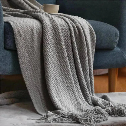 Embossed Knitted Throw Blanket - Fluffyslip