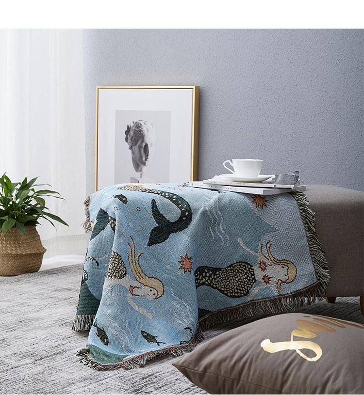 Mermaid Pattern Throw Blanket - Fluffyslip