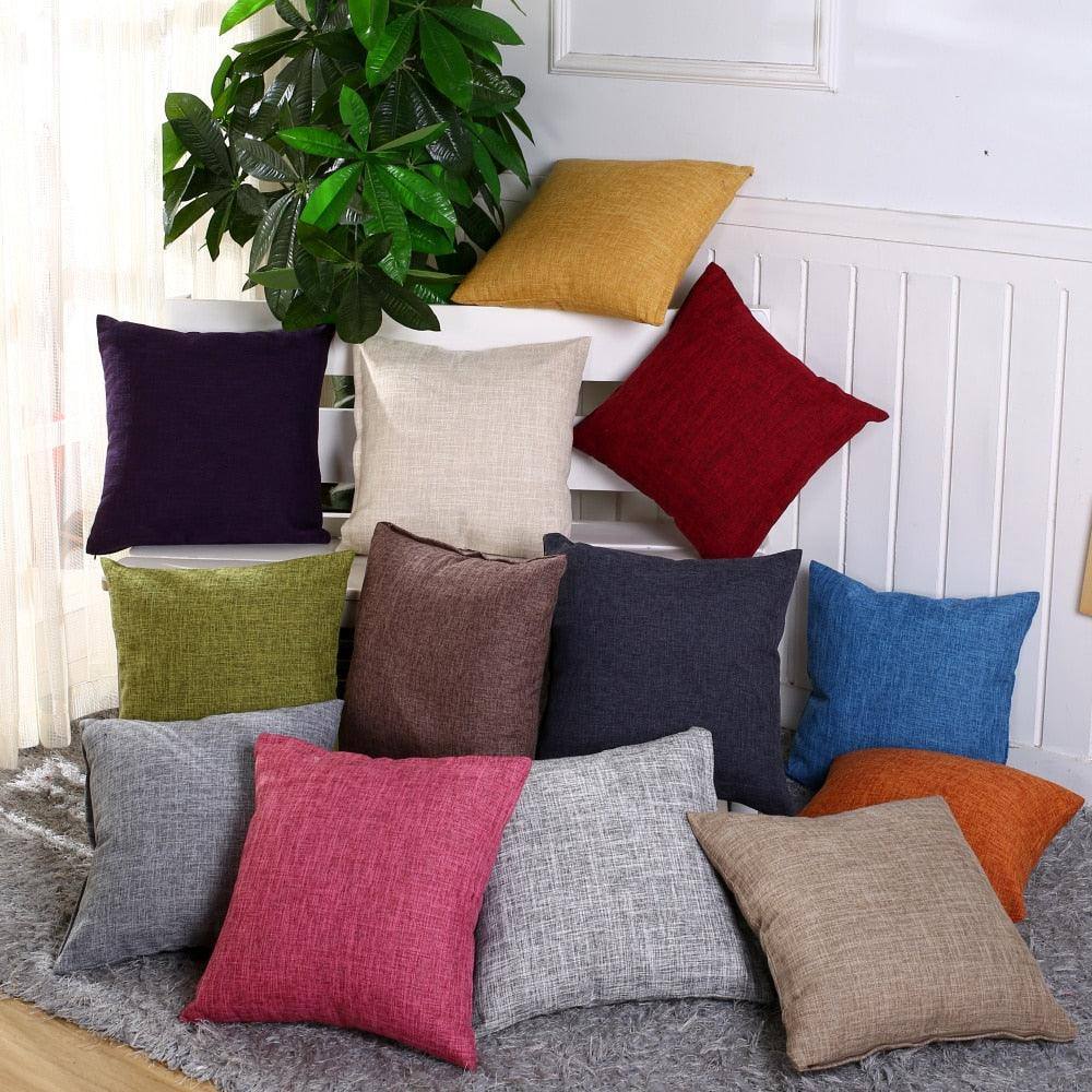 Faux Linen Throw Pillow Cover - Fluffyslip