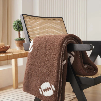 Football Pattern Microfiber Throw Blanket - Fluffyslip