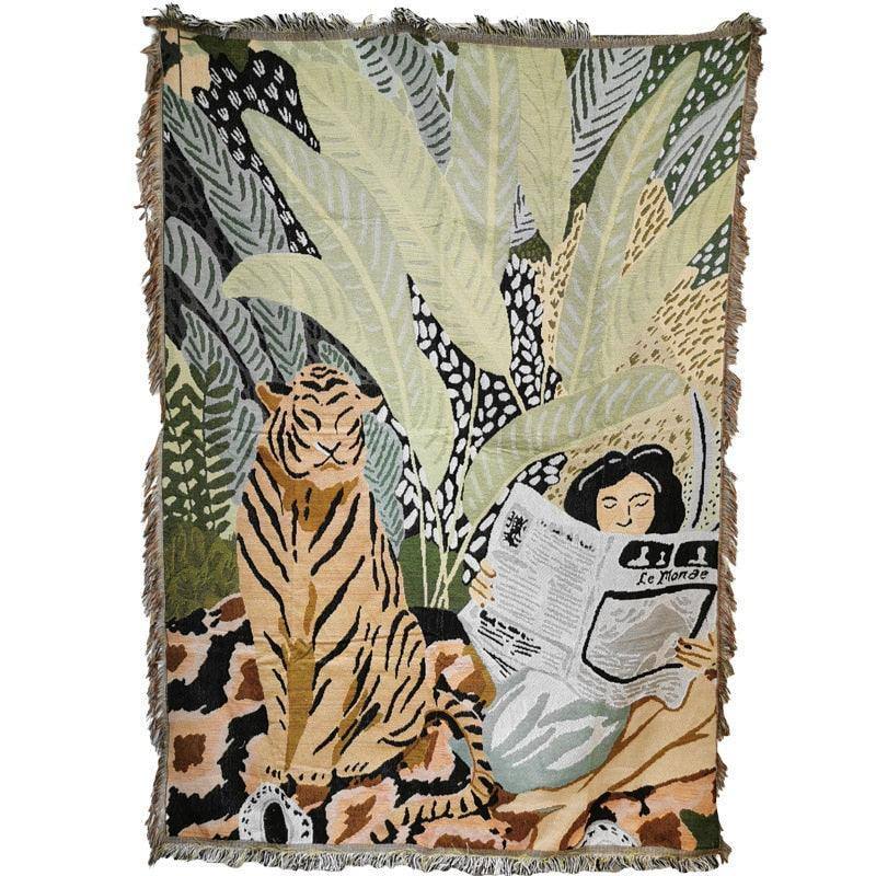 George the Tiger & Maria Throw Blanket - Fluffyslip
