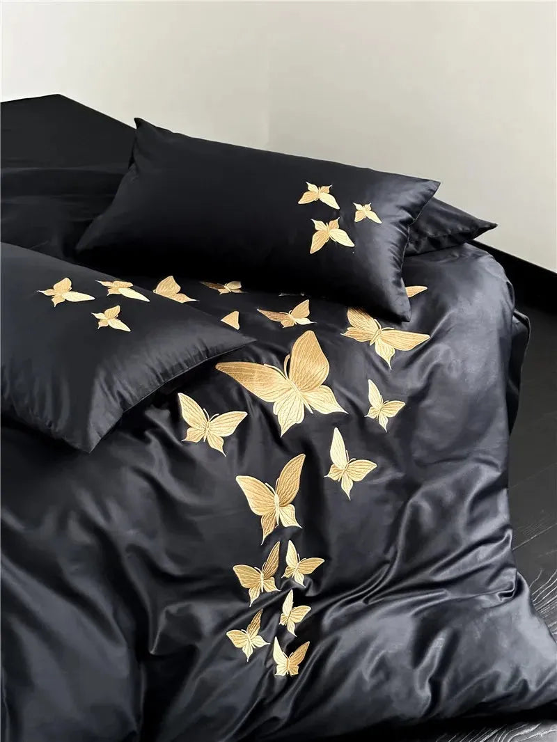 Golden Flight Egyptian Cotton Duvet Set - Fluffyslip