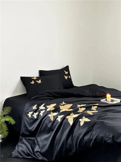 Golden Flight Egyptian Cotton Duvet Set - Fluffyslip
