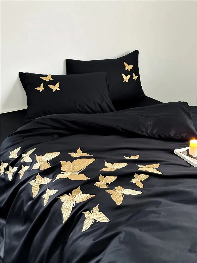Golden Flight Egyptian Cotton Duvet Set - Fluffyslip