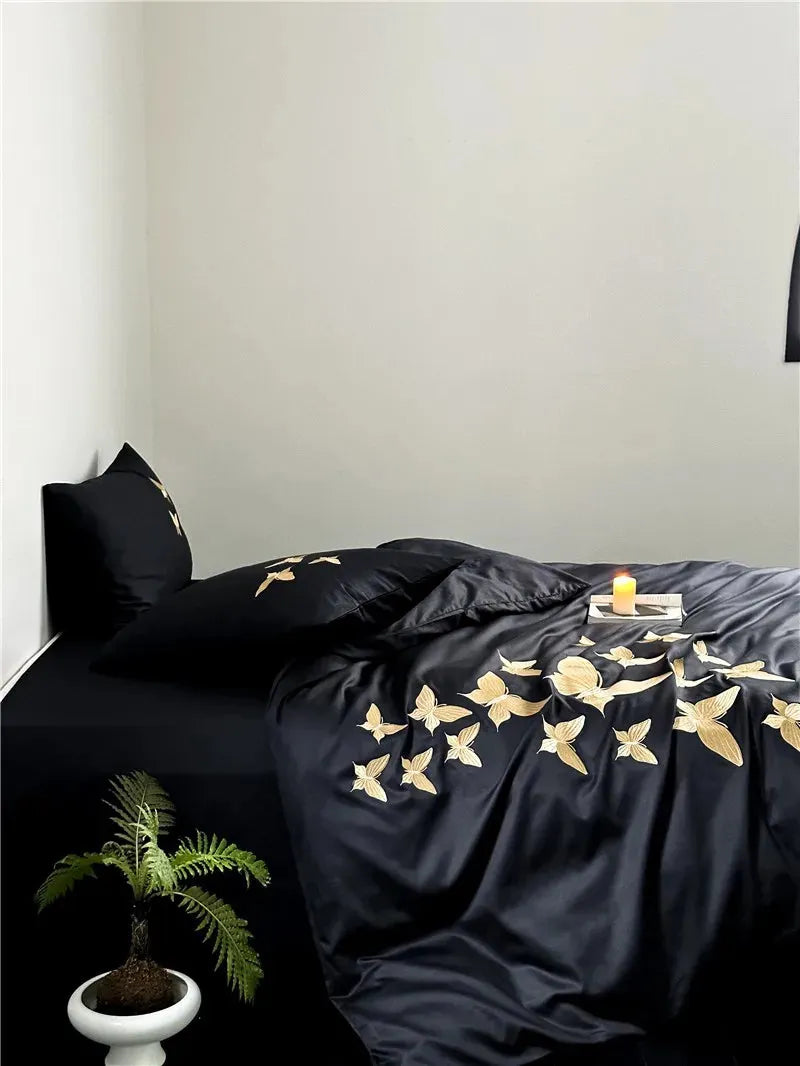 Golden Flight Egyptian Cotton Duvet Set - Fluffyslip