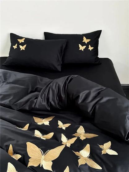 Golden Flight Egyptian Cotton Duvet Set - Fluffyslip
