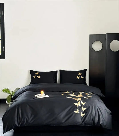 Golden Flight Egyptian Cotton Duvet Set - Fluffyslip