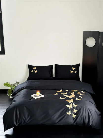 Golden Flight Egyptian Cotton Duvet Set - Fluffyslip