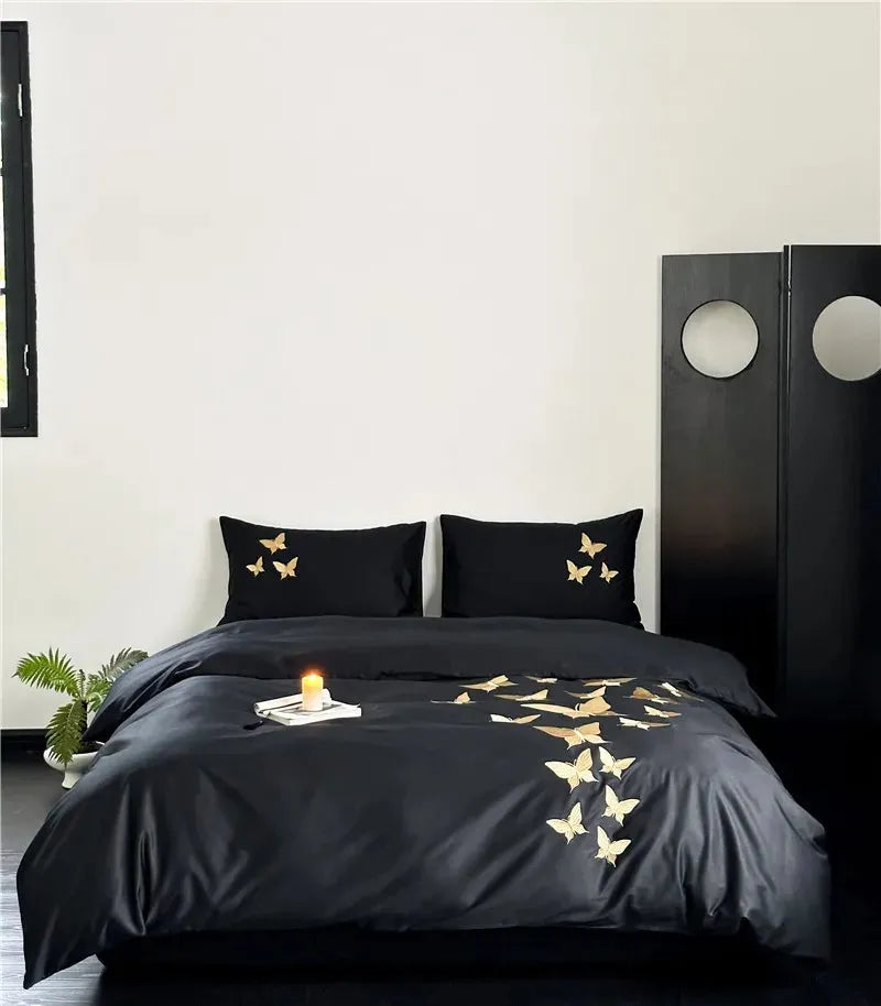 Golden Flight Egyptian Cotton Duvet Set - Fluffyslip