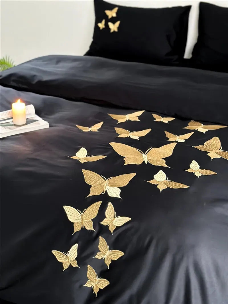 Golden Flight Egyptian Cotton Duvet Set - Fluffyslip