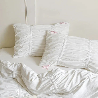 Graceful Ribbon Ruffles Duvet Cover Set - Fluffyslip