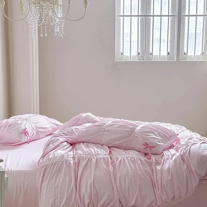 Graceful Ribbon Ruffles Duvet Cover Set - Fluffyslip